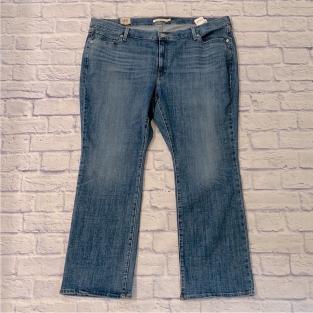 Levi’s Classic Bootcut Jeans Mid Rise Medium Blue Denim Plus Size 24 Short NWT